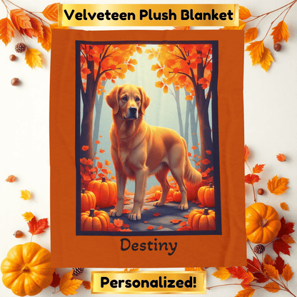 Golden Retriever velveteen plush blanket, personalized dog throw for Retriever owners - MySisterIsASurvivor
