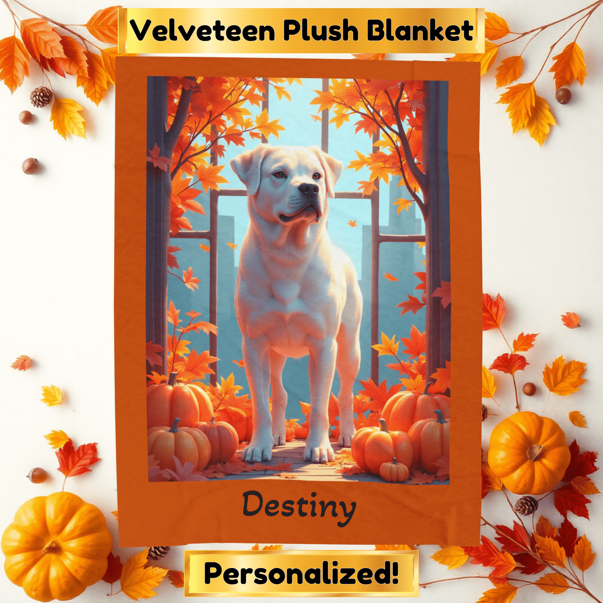 White Rottweiler velveteen plush blanket, plush personalized dog throw for Rottie parents - MySisterIsASurvivor