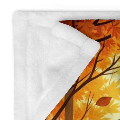 Autumn blanket with “Count Blessings, Not Stress,” gratitude-inspired mindfulness design for Thanksgiving.