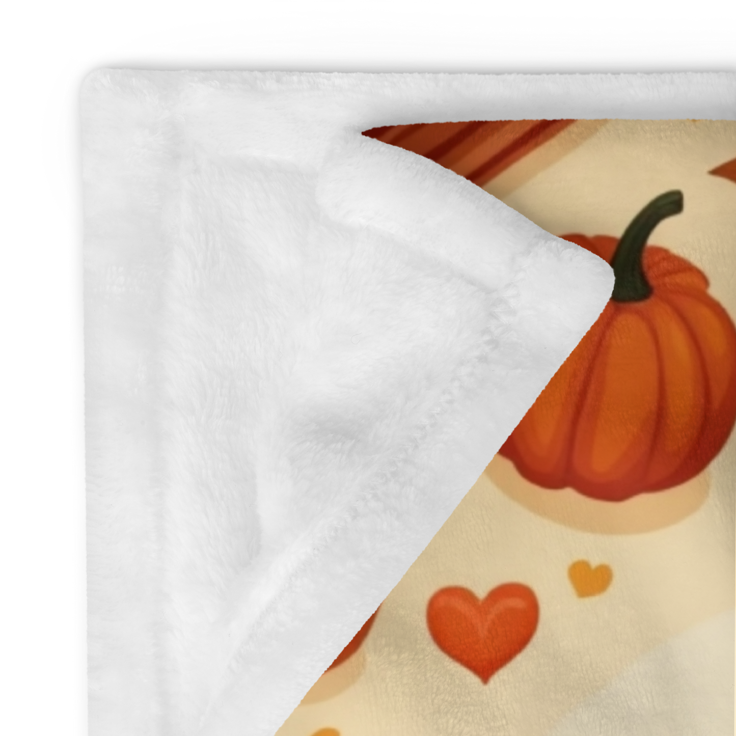 Thanksgiving blanket reading “Thankful Hearts, Warm Moments,” cozy autumn gratitude design.