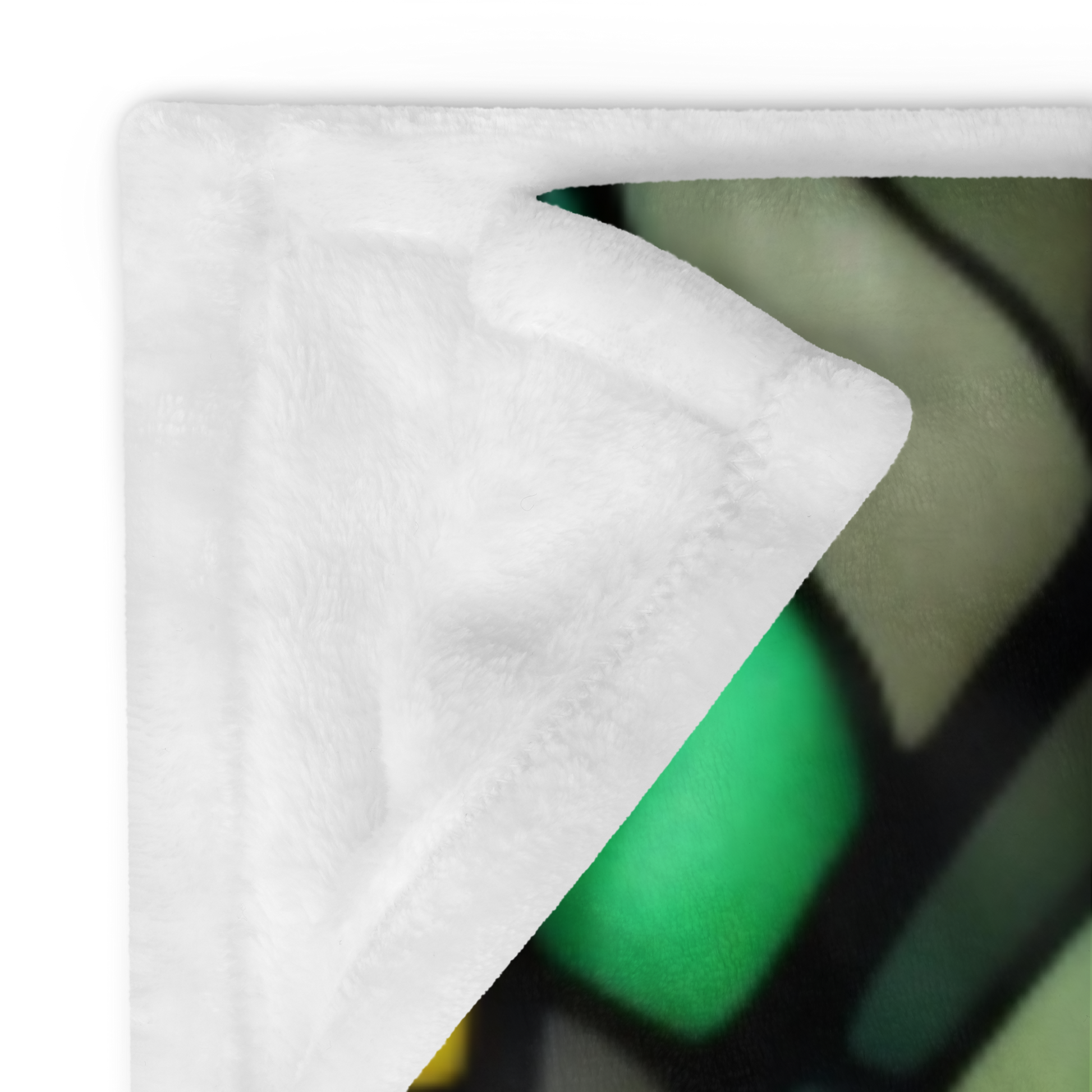 A tranquil panda blanket in stained glass style, ideal for calm evenings and mindful rest.