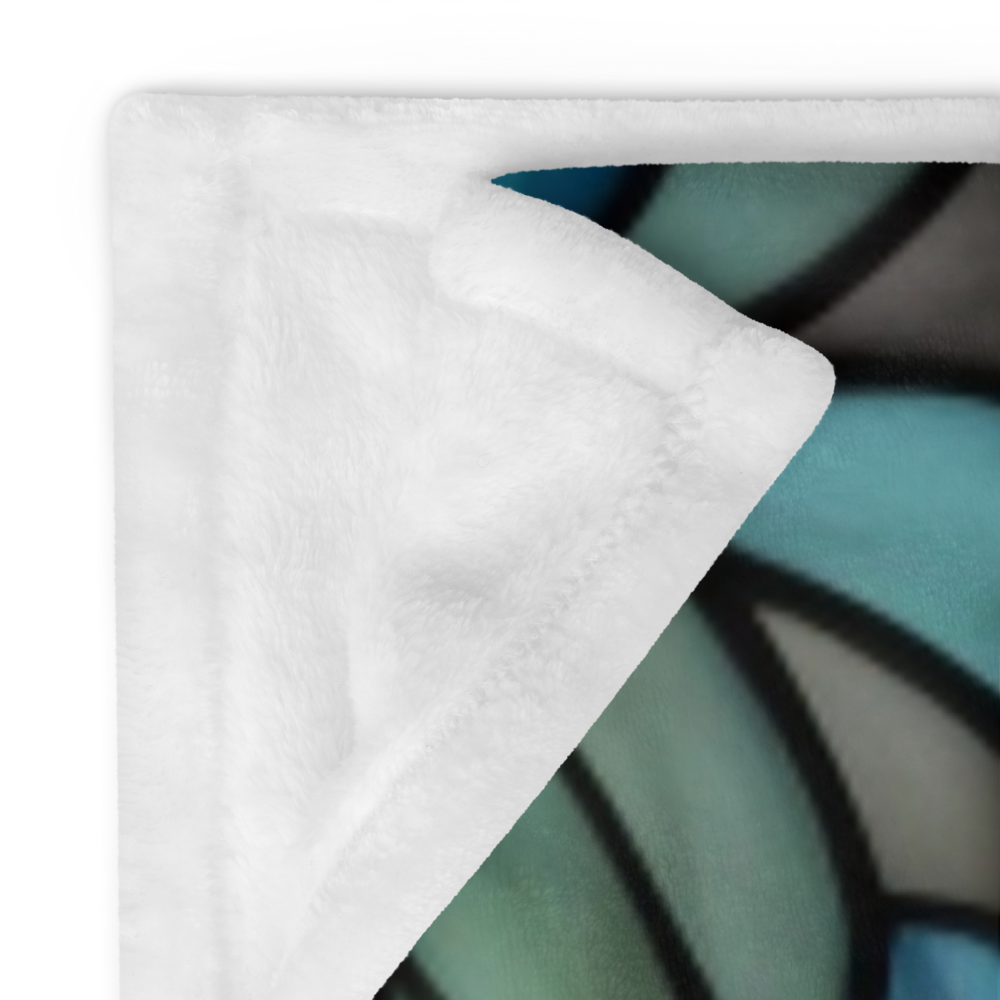 A cozy penguin blanket with stained glass-inspired art, perfect for winter warmth and comfort.