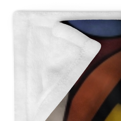 A polar bear blanket in stained glass style that brings arctic charm and peaceful coziness.