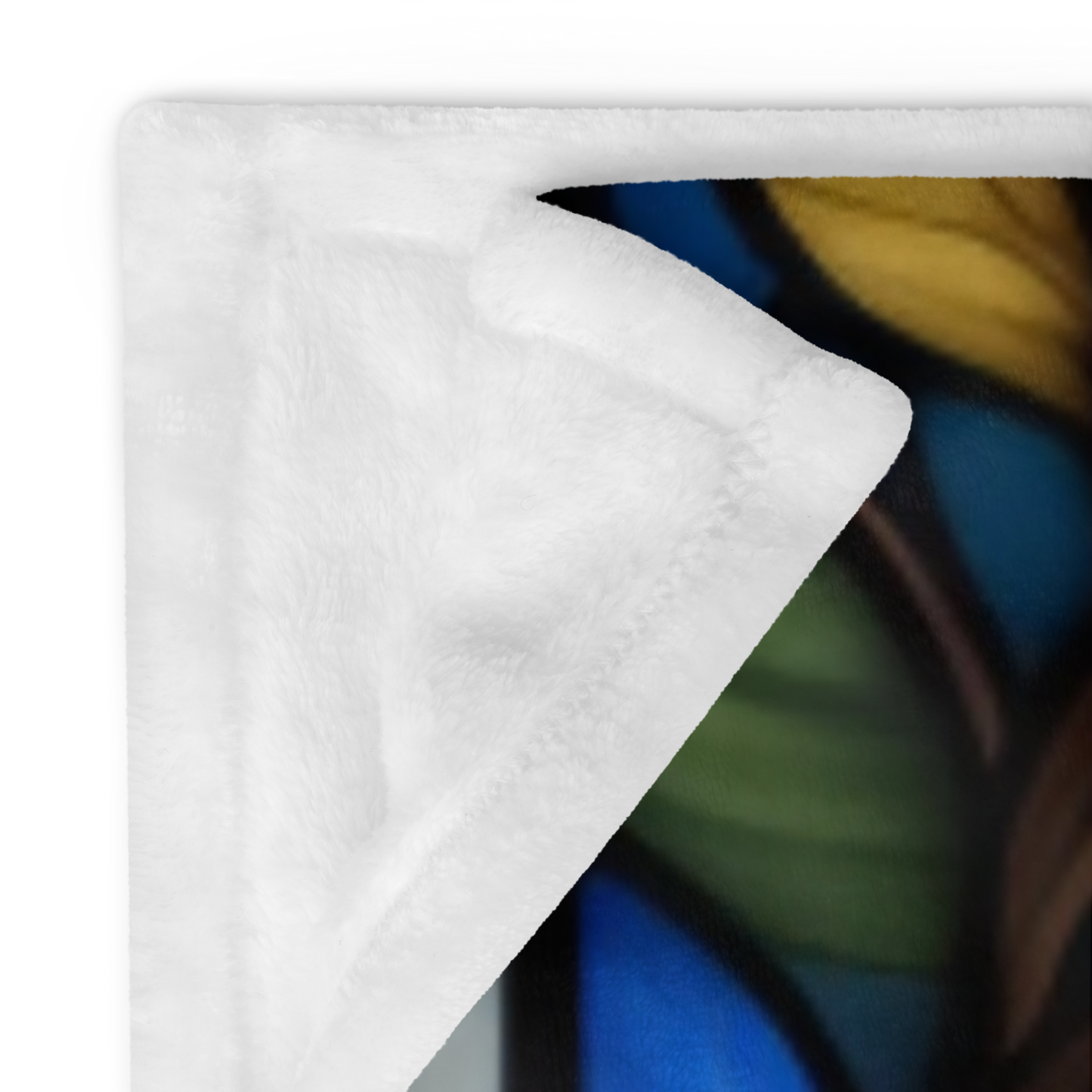 A relaxing sloth blanket with stained glass-inspired design for mindfulness and calm comfort.