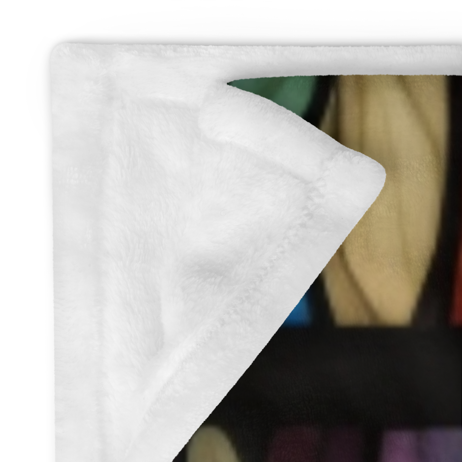 A fierce tiger blanket with stained glass-style art that combines power, color, and coziness.