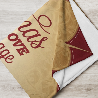 Christmas blanket “Christmas Is My Love Language” with festive winter design for cozy self-care