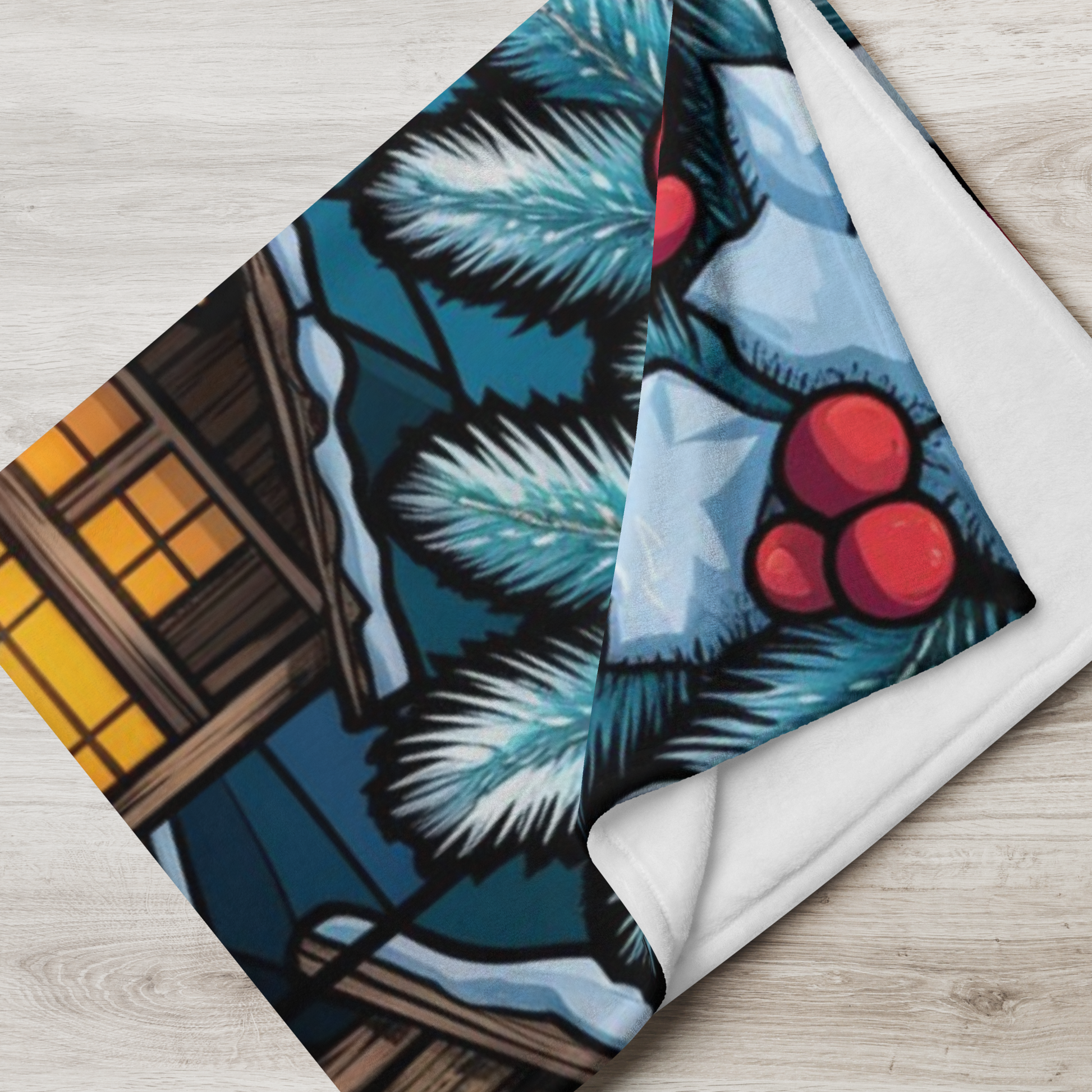 Holiday blanket “Joy to the World, Peace to All” cozy Christmas throw for seasonal cheer and warmth