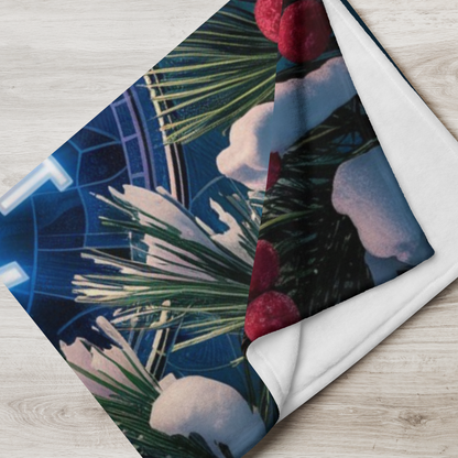 Christmas blanket “Let It Snow, Let It Glow” festive holiday throw with cozy winter design