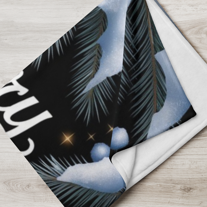 Cozy Christmas blanket “Merry & Bright, All Through the Night” festive throw for comfort and joy