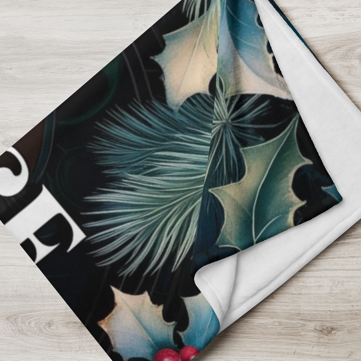 Cozy Christmas blanket “Peace, Love & Cocoa” holiday throw for warmth, relaxation, and joy