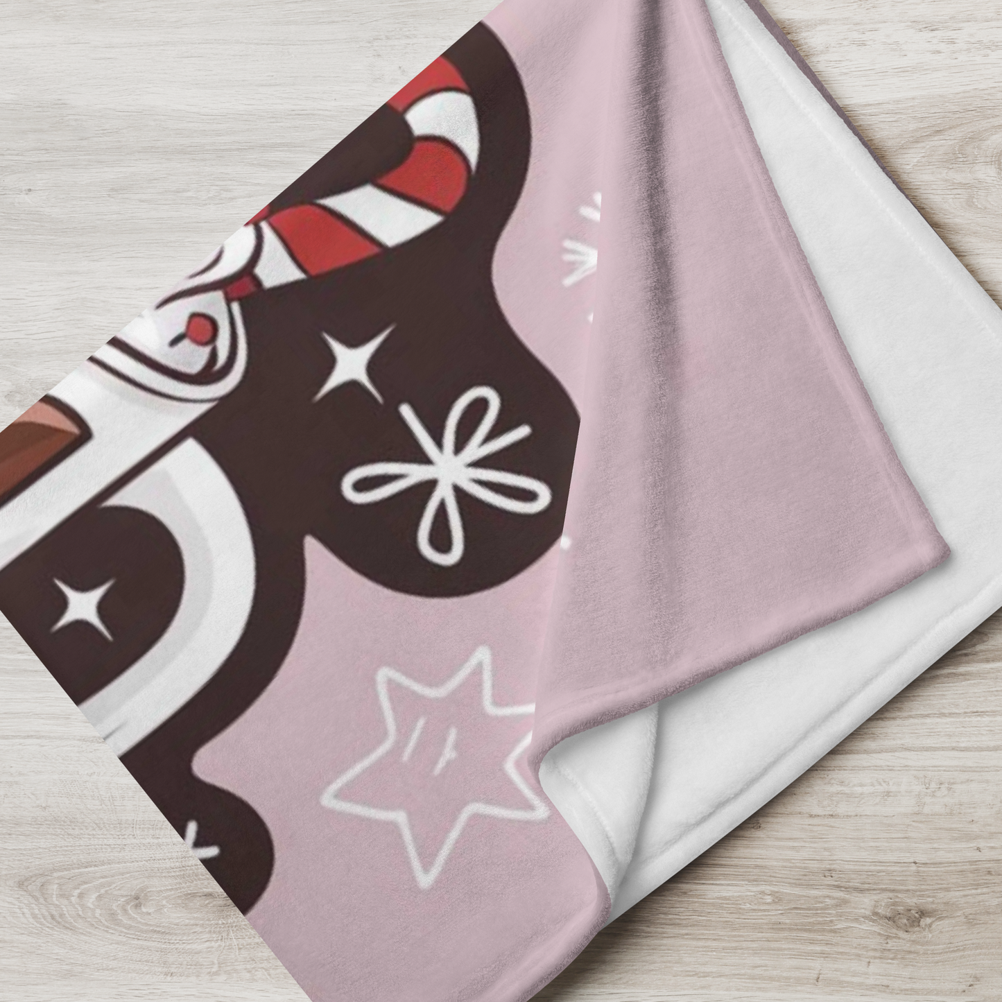 Christmas blanket “Powered by Peppermint & Joy” cozy holiday throw for festive relaxation and fun