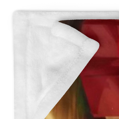 Christmas blanket “Home Is Where the Tree Glows” cozy festive throw with glowing winter design