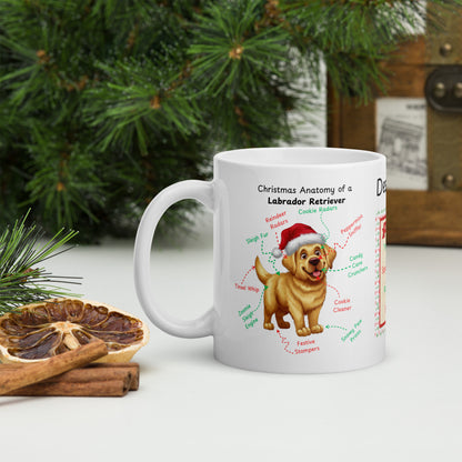 Labrador Retriever (Yellow) Christmas coffee mug, custom festive cup, funny holiday dog gift
