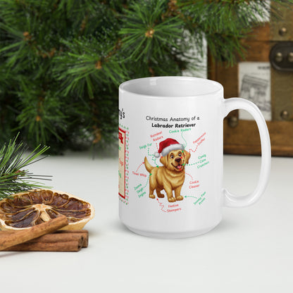 Labrador Retriever (Yellow) Christmas coffee mug, custom festive cup, funny holiday dog gift