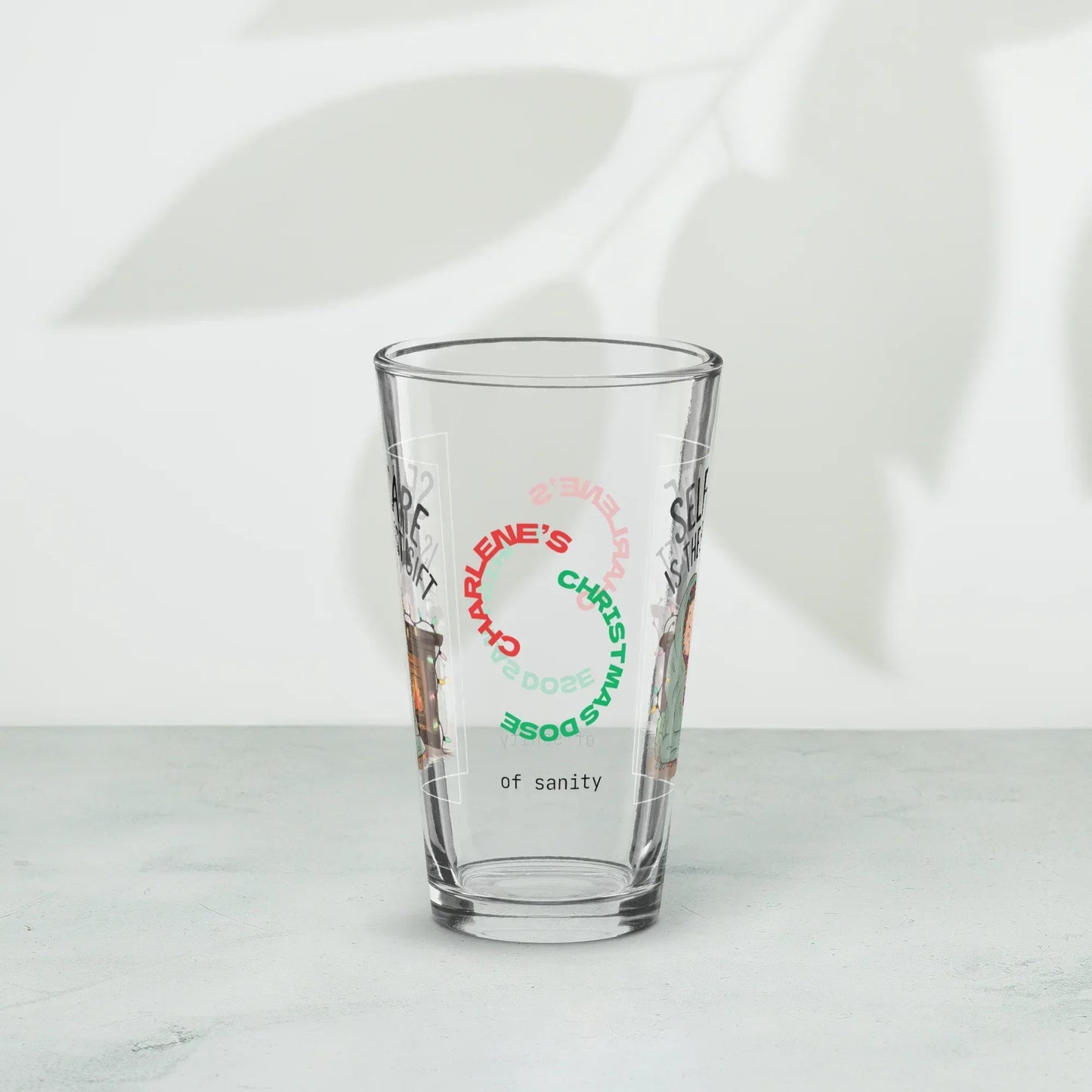 Shop our premium self care is the best gift christmas pint glass from MySisterIsASurvivor.