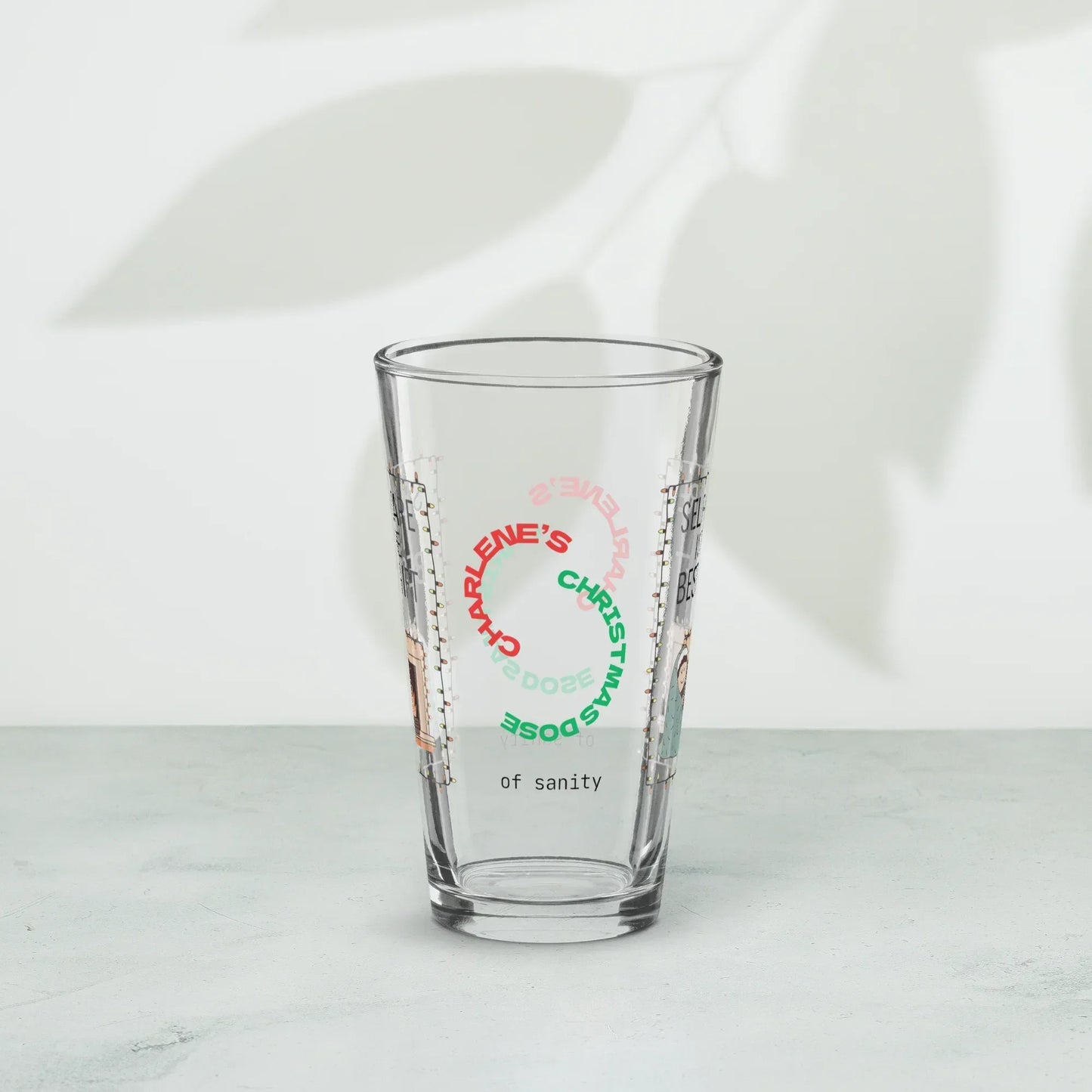 Shop our premium self care is the best gift christmas pint glass 1 from MySisterIsASurvivor.