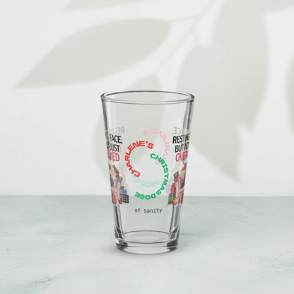 Shop our premium resting grinch face christmas pint glass from MySisterIsASurvivor.