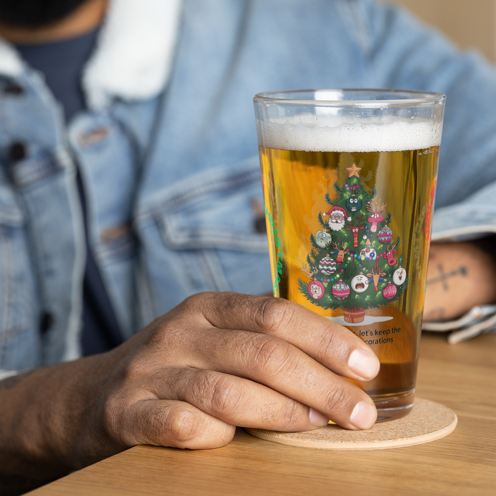 This Christmas, Let's Keep The Crazy To The Decorations - Funny holiday Christmas pint glass