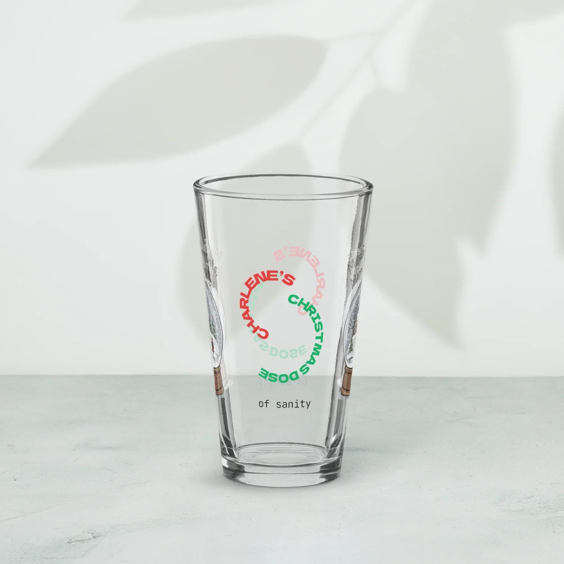 Shop our premium mindful moments merry holidays christmas pint glass from MySisterIsASurvivor.