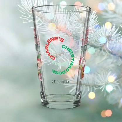 Shop our premium santas therapist is booked solid christmas pint glass 1 from MySisterIsASurvivor.