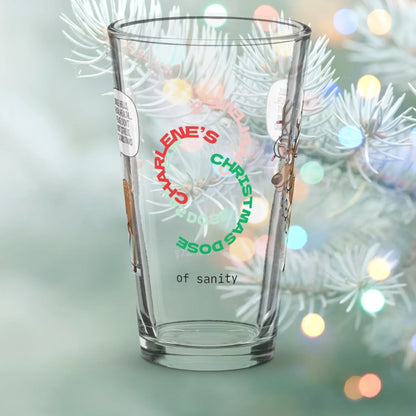 Shop our premium jingle bells mental health christmas pint glass from MySisterIsASurvivor.