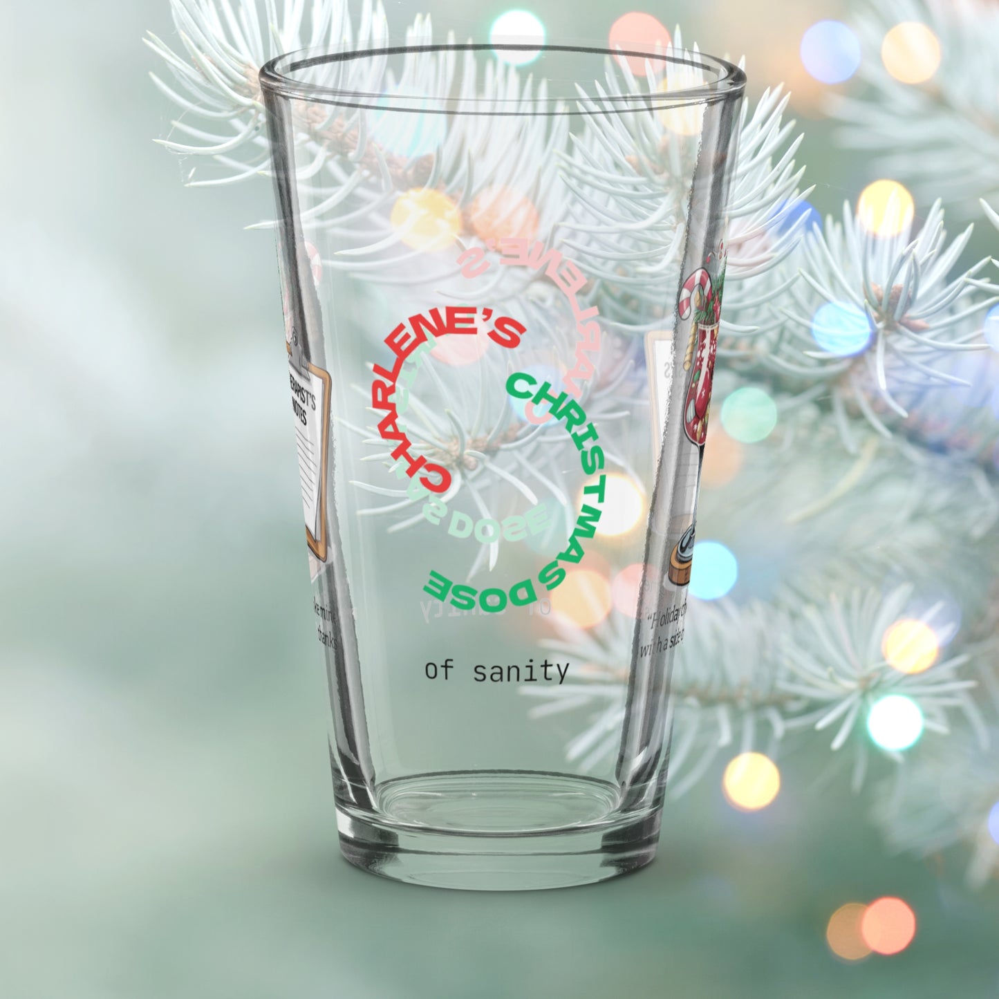 Holiday Cheer? I'll Take Mine With A Side Of Therapy, Thanks - Mental health holiday pint glass