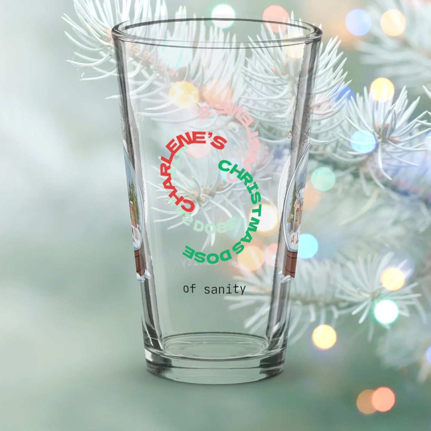 Shop our premium mindful moments merry holidays christmas pint glass 1 from MySisterIsASurvivor.