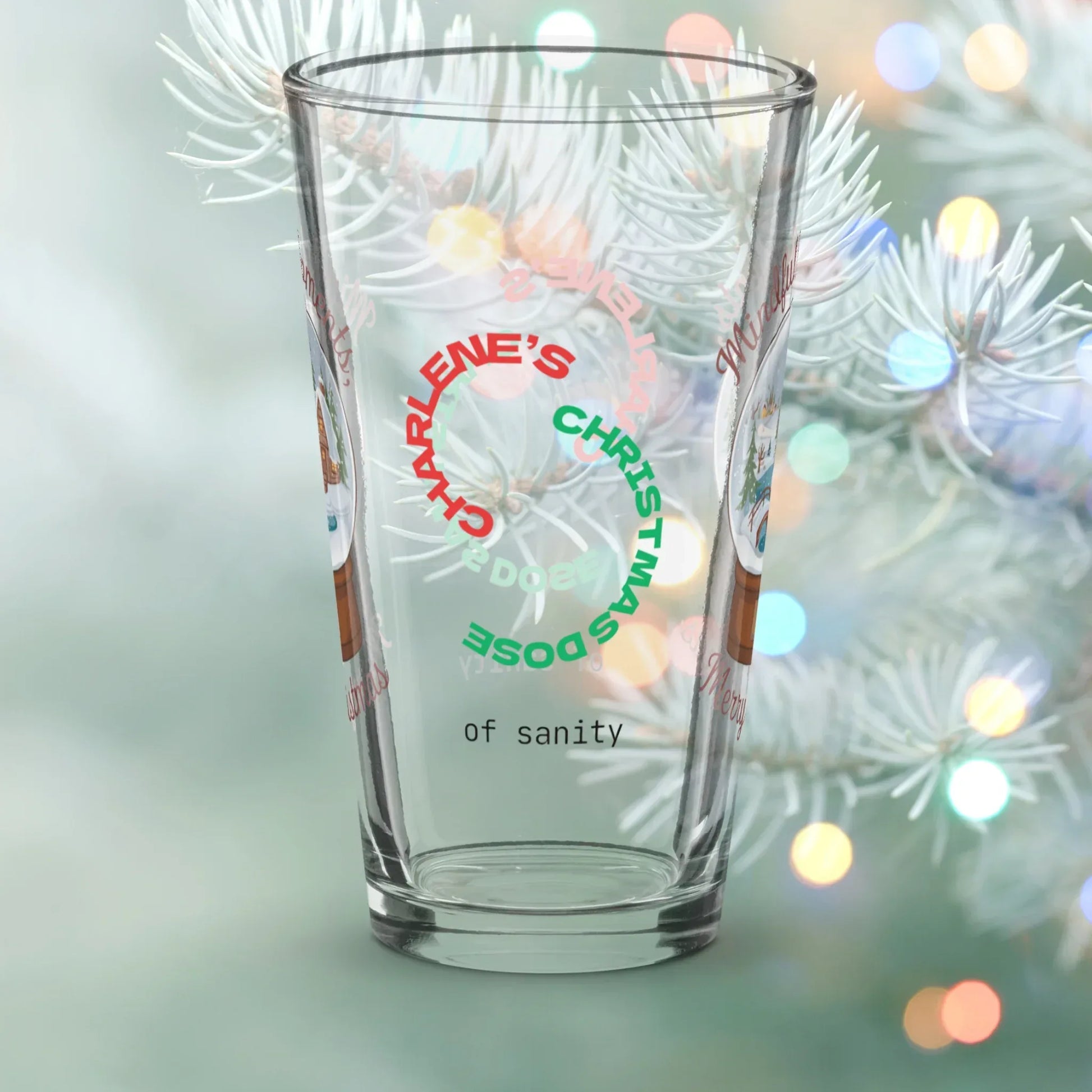Shop our premium mindful moments merry christmas pint glass from MySisterIsASurvivor.