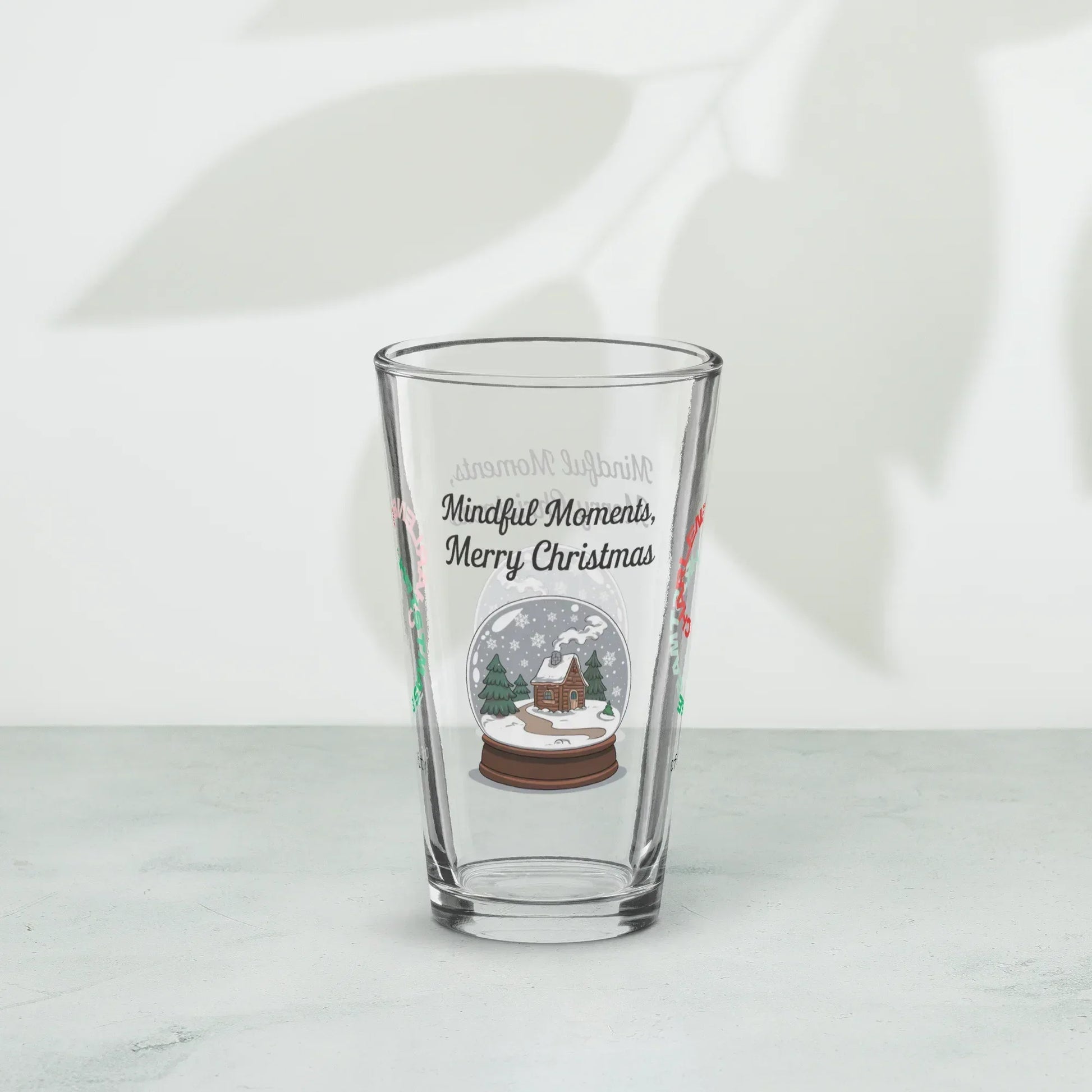 Shop our premium mindful moments merry christmas pint glass 1 from MySisterIsASurvivor.