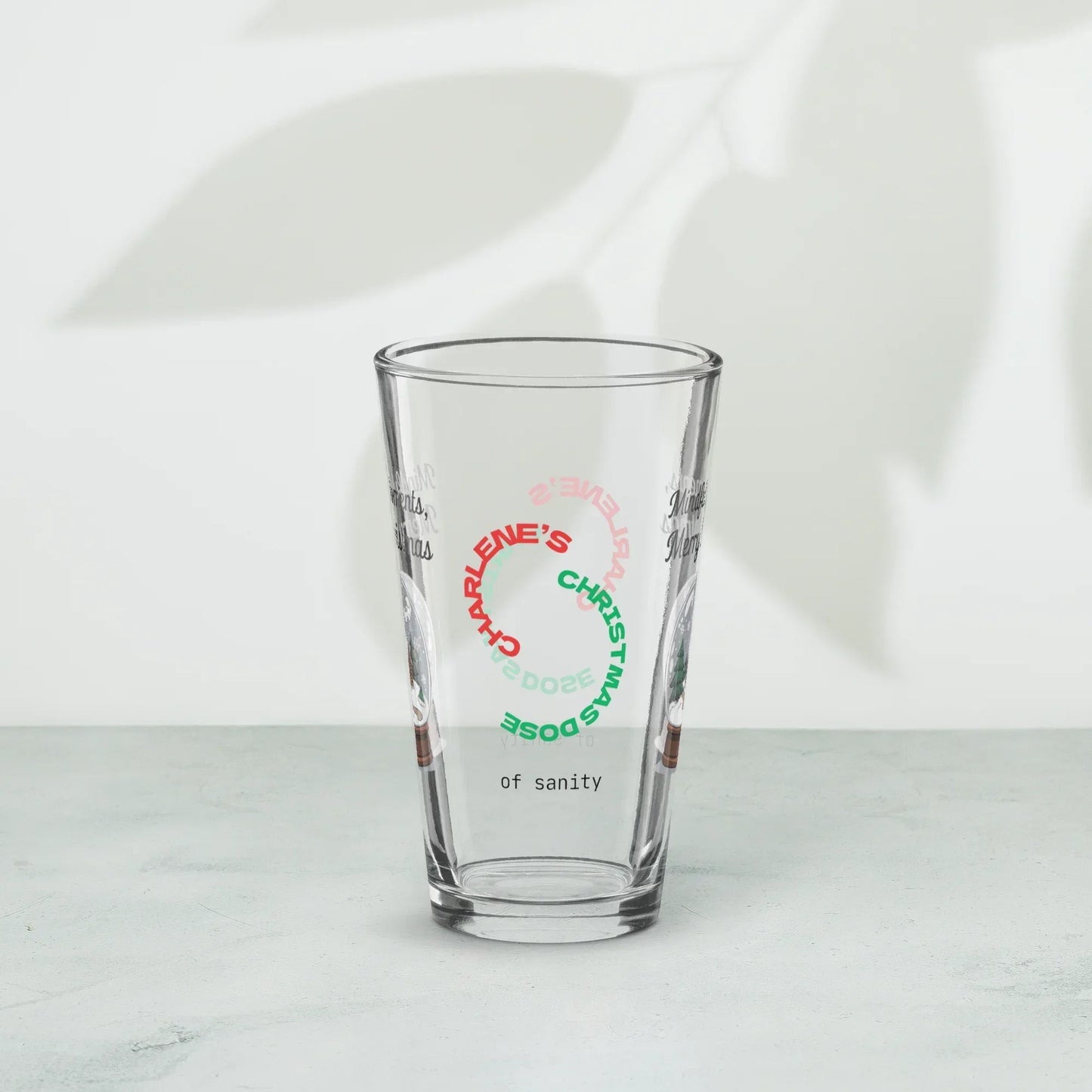 Shop our premium mindful moments merry christmas pint glass 1 from MySisterIsASurvivor.