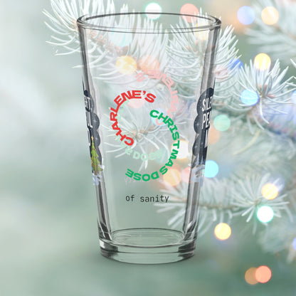 Silent Night, Peaceful Mind - Holiday self-care Christmas pint glass, funny mental health gift