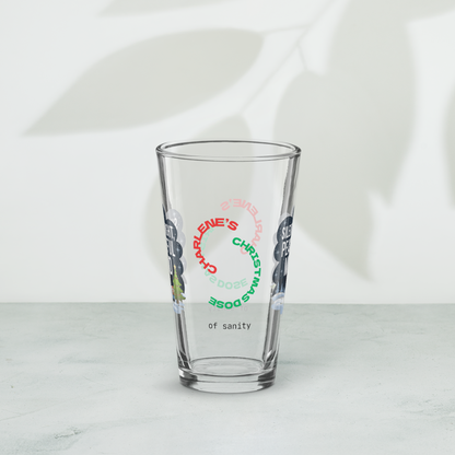 Silent Night, Peaceful Mind - Holiday self-care Christmas pint glass, funny mental health gift