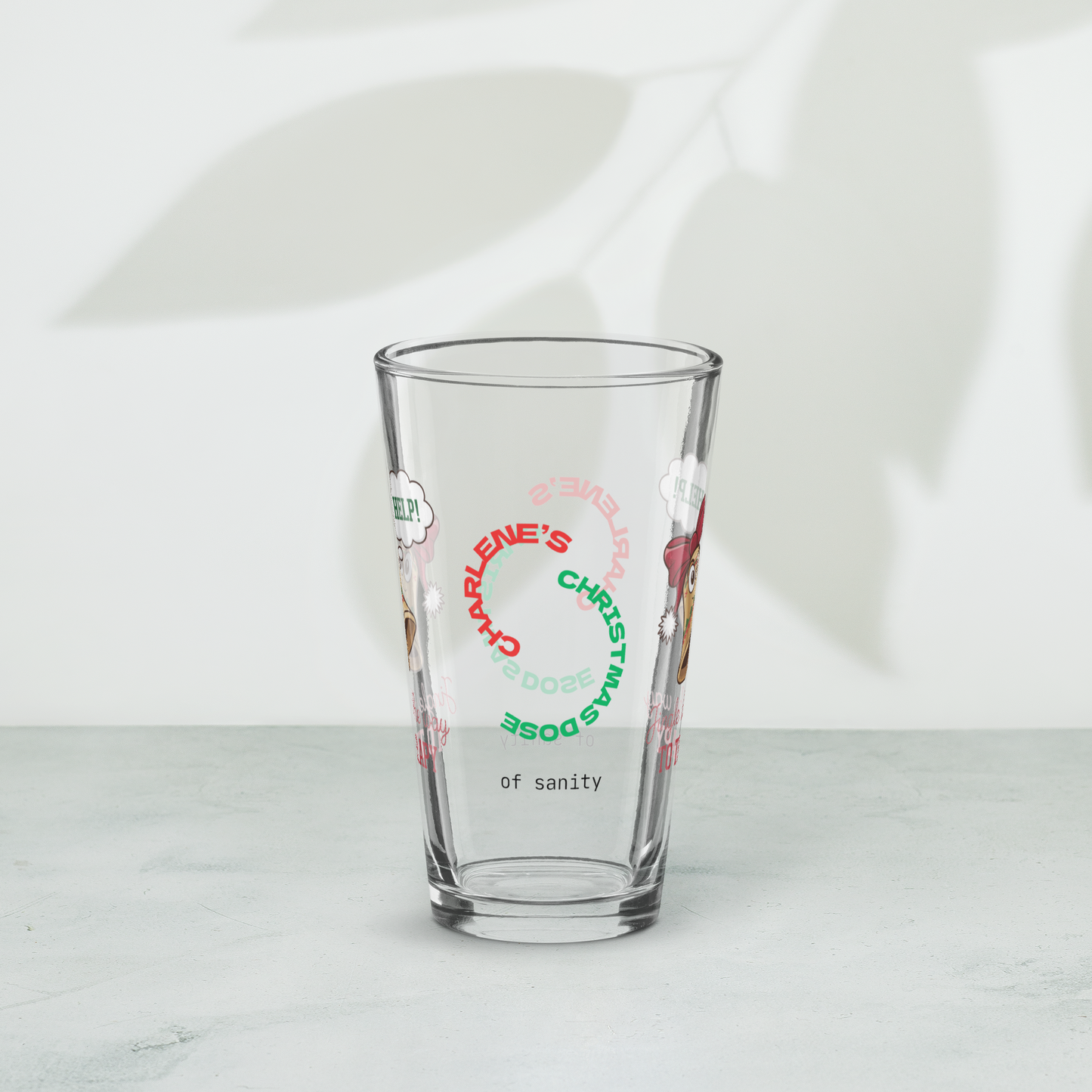 Jingle All The Way To Therapy - Funny holiday mindfulness Christmas pint glass gift