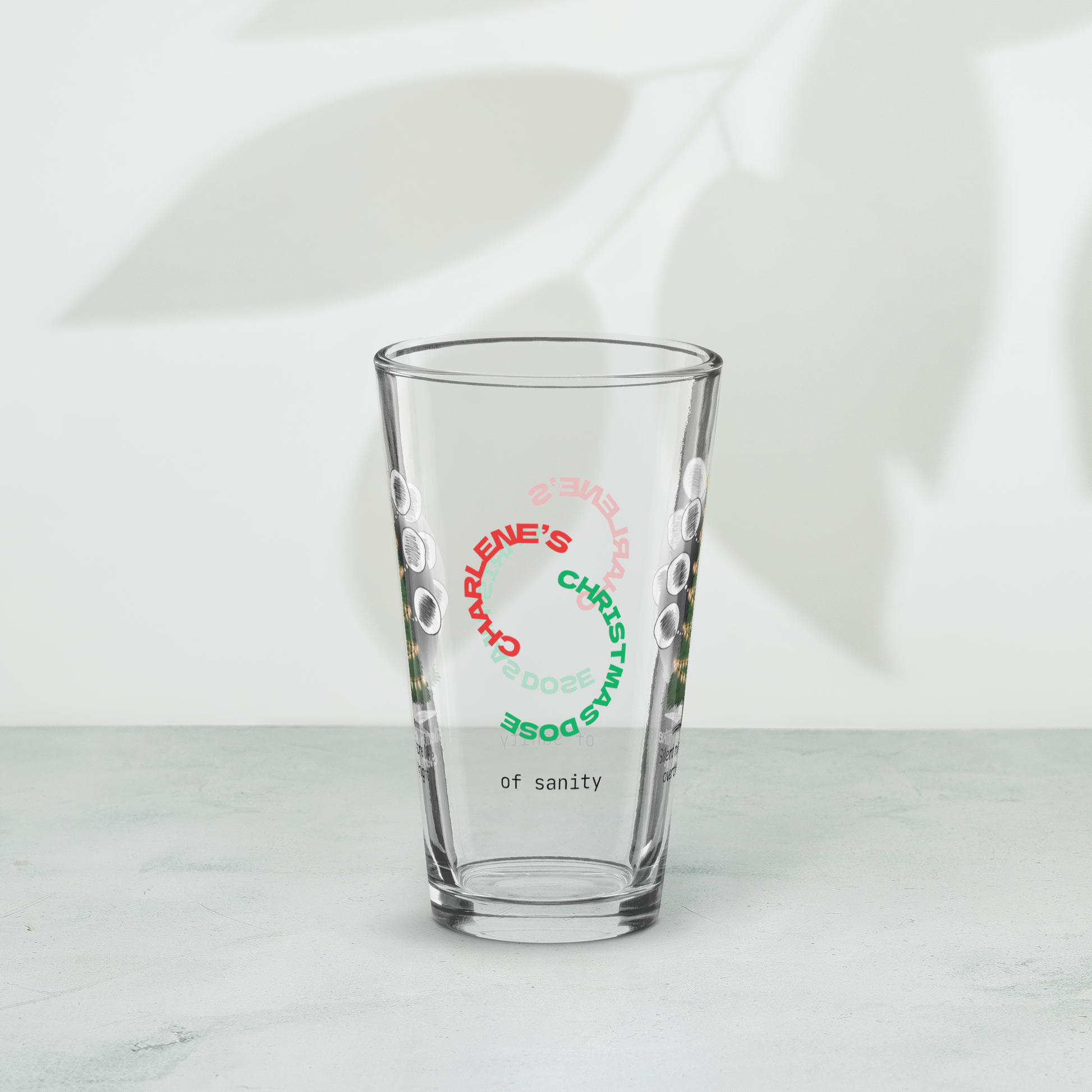 Silent Night? More Like Overthinking Night - Funny Christmas mental health pint glass gift