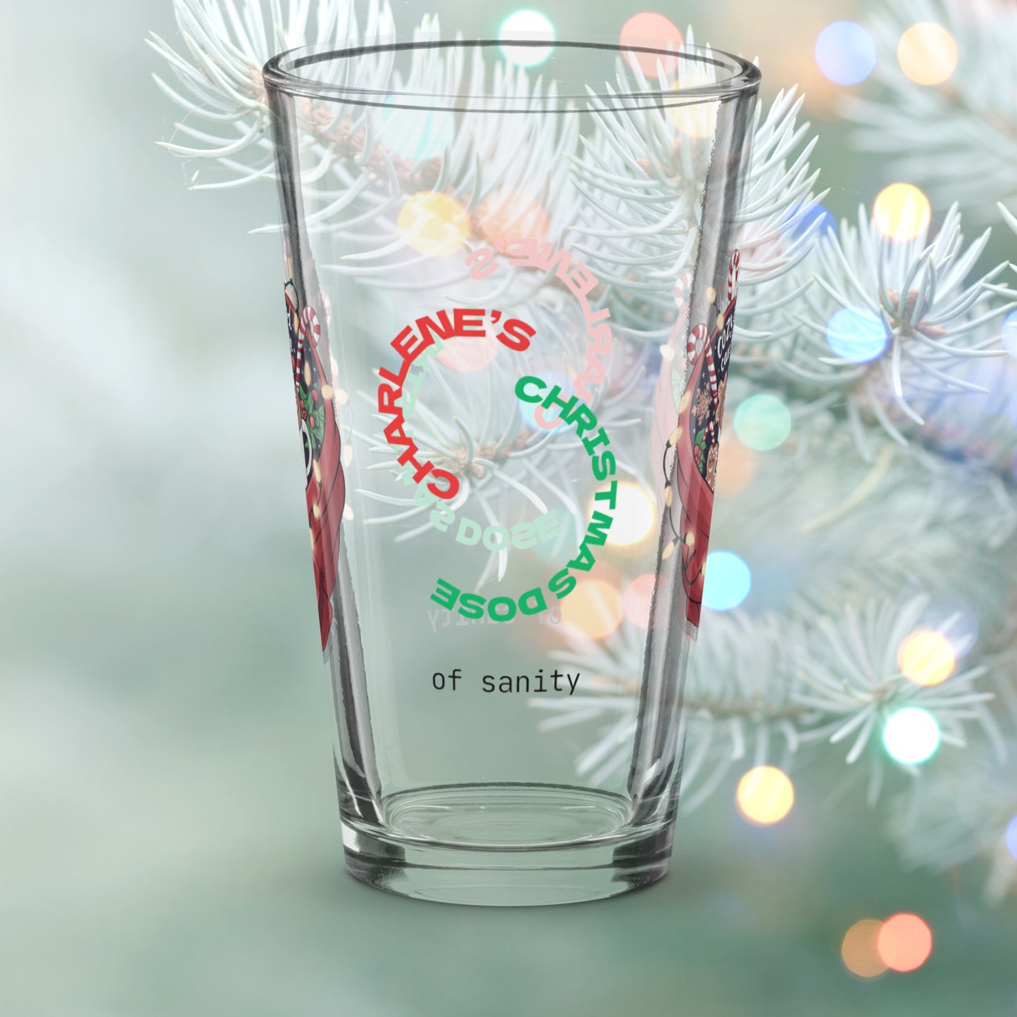 Cozy Up And Care For You - Funny Christmas mental health pint glass gift idea