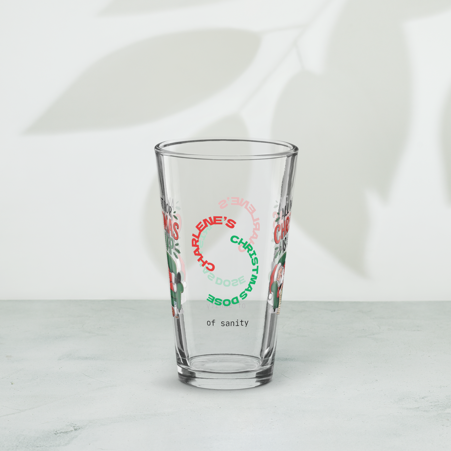 All I Want For Christmas Is A Nap - Funny holiday mental health pint glass for cozy self-care