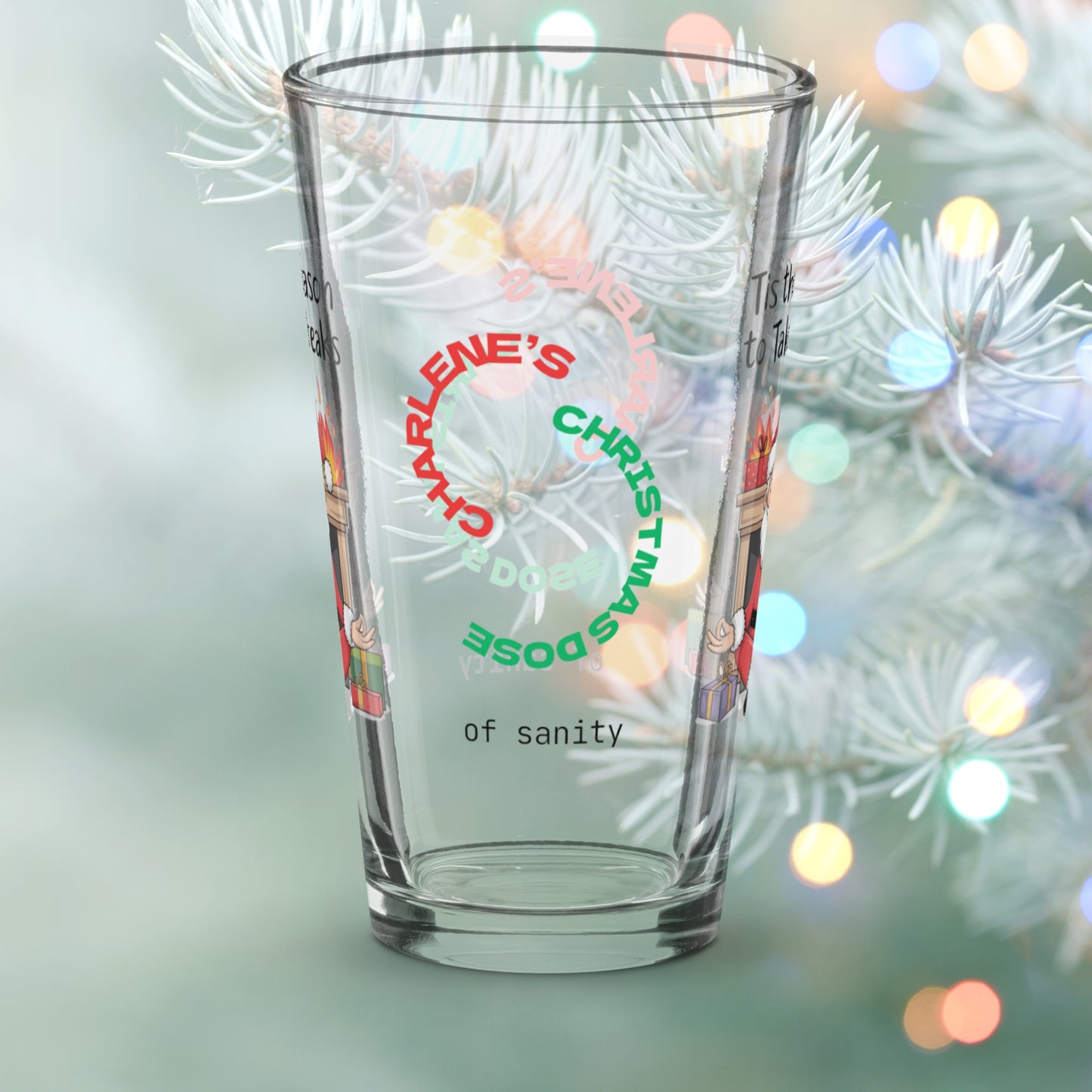 Tis The Season To Take Breaks - Christmas mindfulness pint glass, funny holiday mental health gift