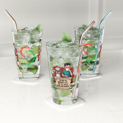 I'm On The Naughty List, But It's Called Coping Mechanism - Funny Christmas pint glass gift