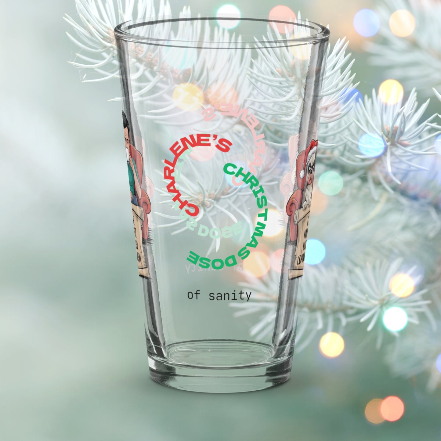 I'm On The Naughty List, But It's Called Coping Mechanism - Funny Christmas pint glass gift
