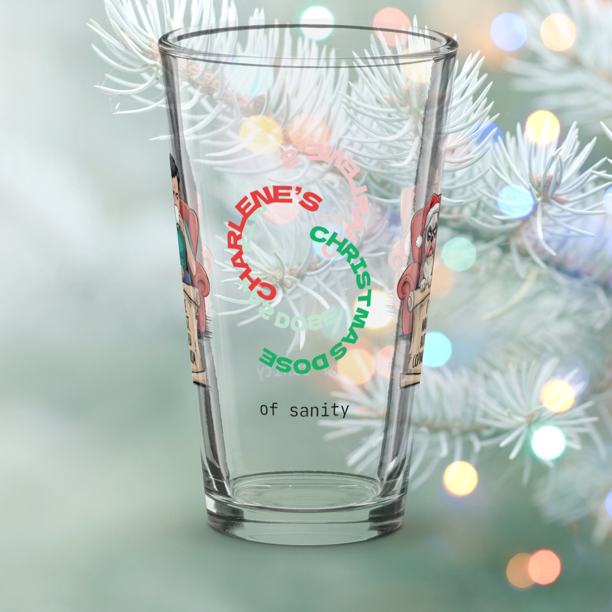 I'm On The Naughty List, But It's Called Coping Mechanism - Funny Christmas pint glass gift