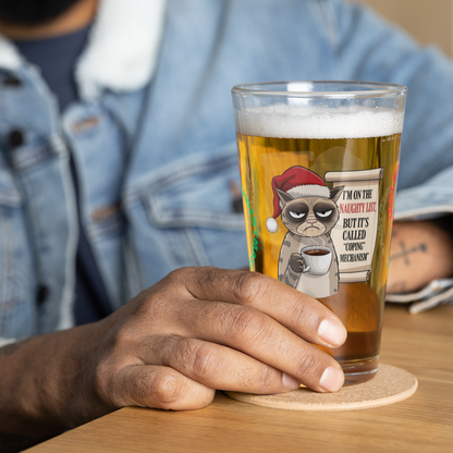 I'm On The Naughty List, But It's Called Coping Mechanism - Funny mental health Christmas pint glass