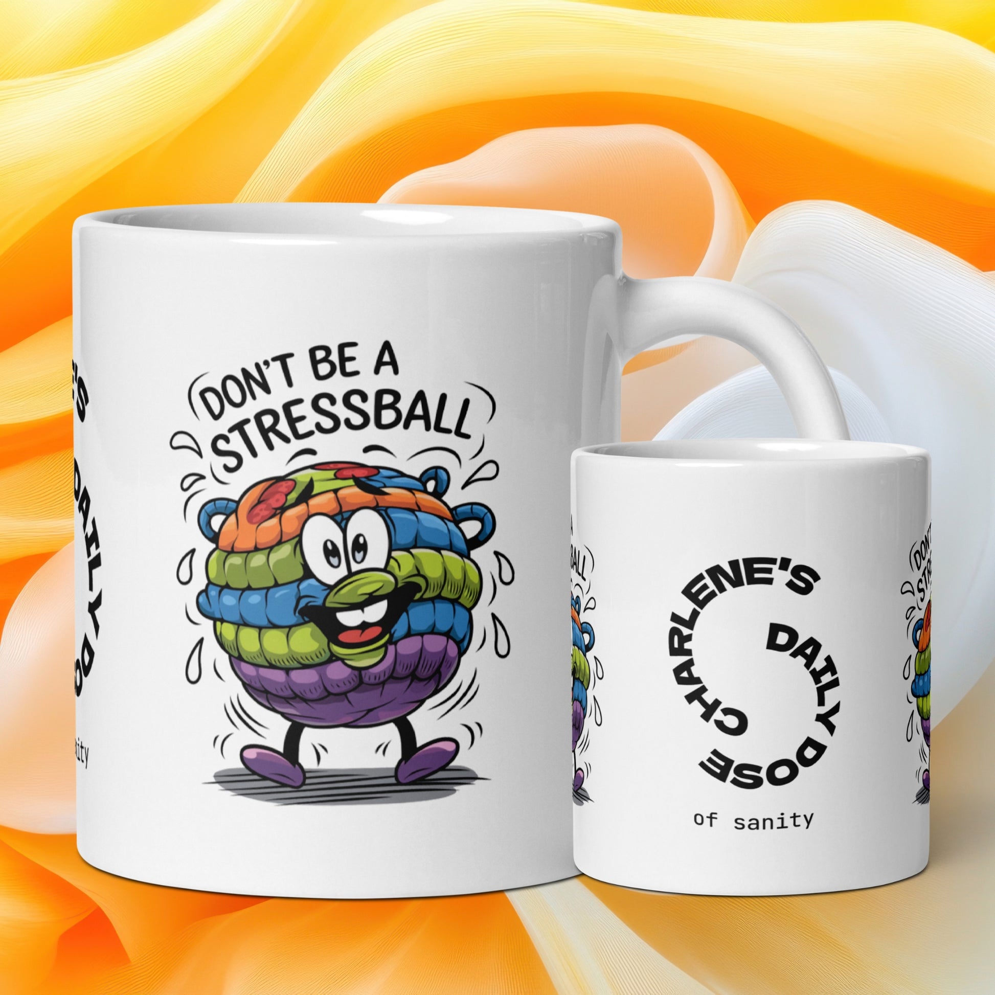 Don’t Be a Stressball funny mug personalized coffee cup with fun saying, perfect gift for friends and coworkers