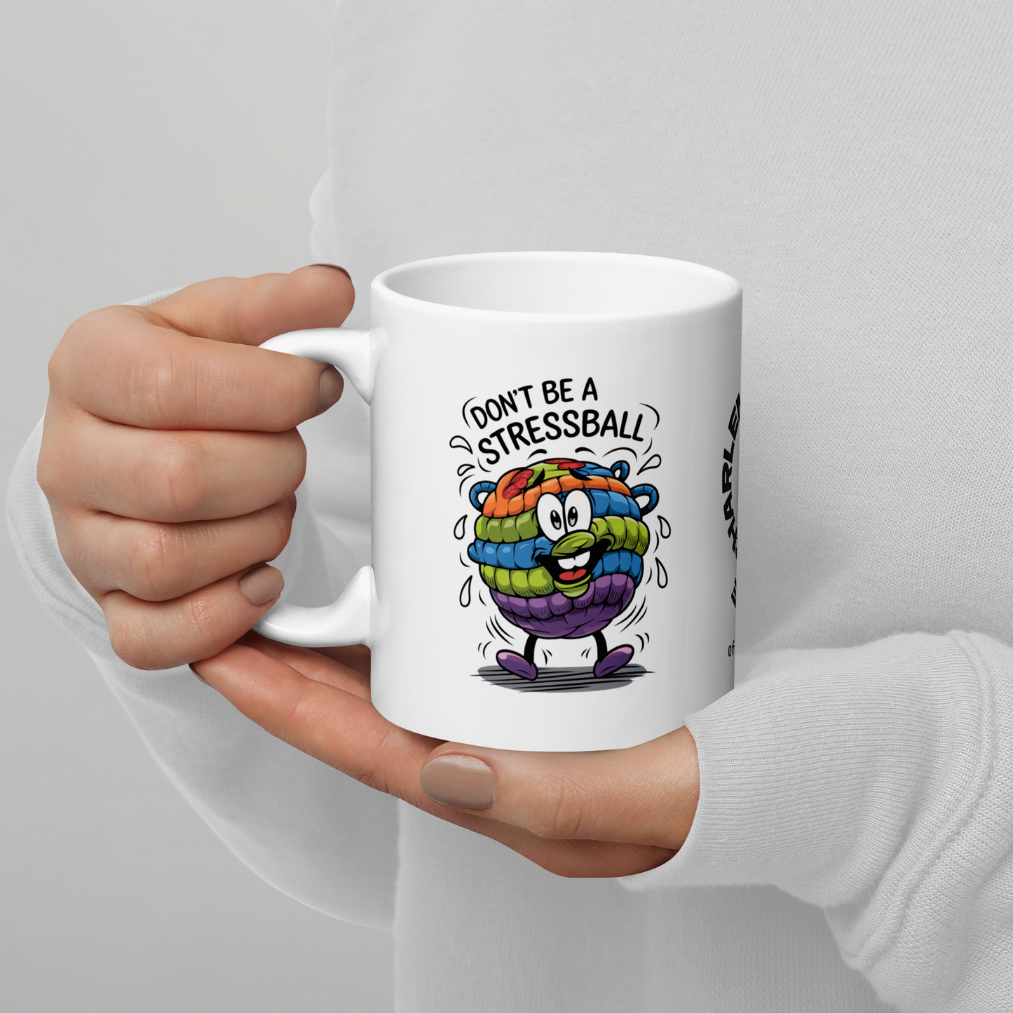 Don’t Be a Stressball funny mug personalized coffee cup with fun saying, perfect gift for friends and coworkers