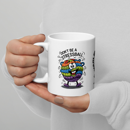 Don’t Be a Stressball funny mug personalized coffee cup with fun saying, perfect gift for friends and coworkers