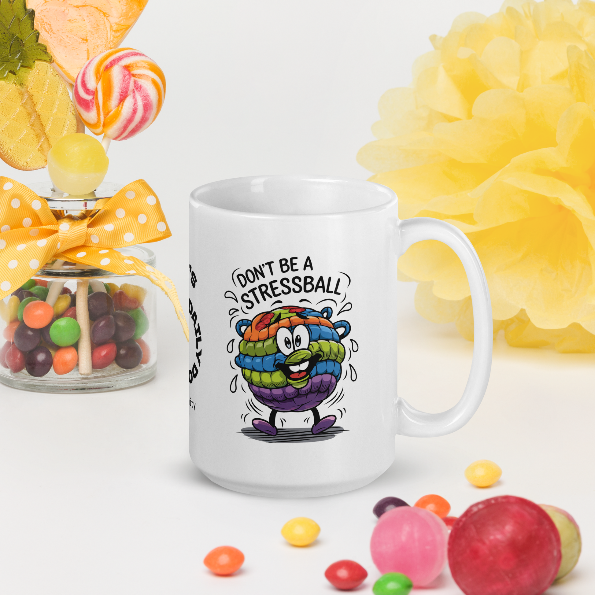 Don’t Be a Stressball funny mug personalized coffee cup with fun saying, perfect gift for friends and coworkers