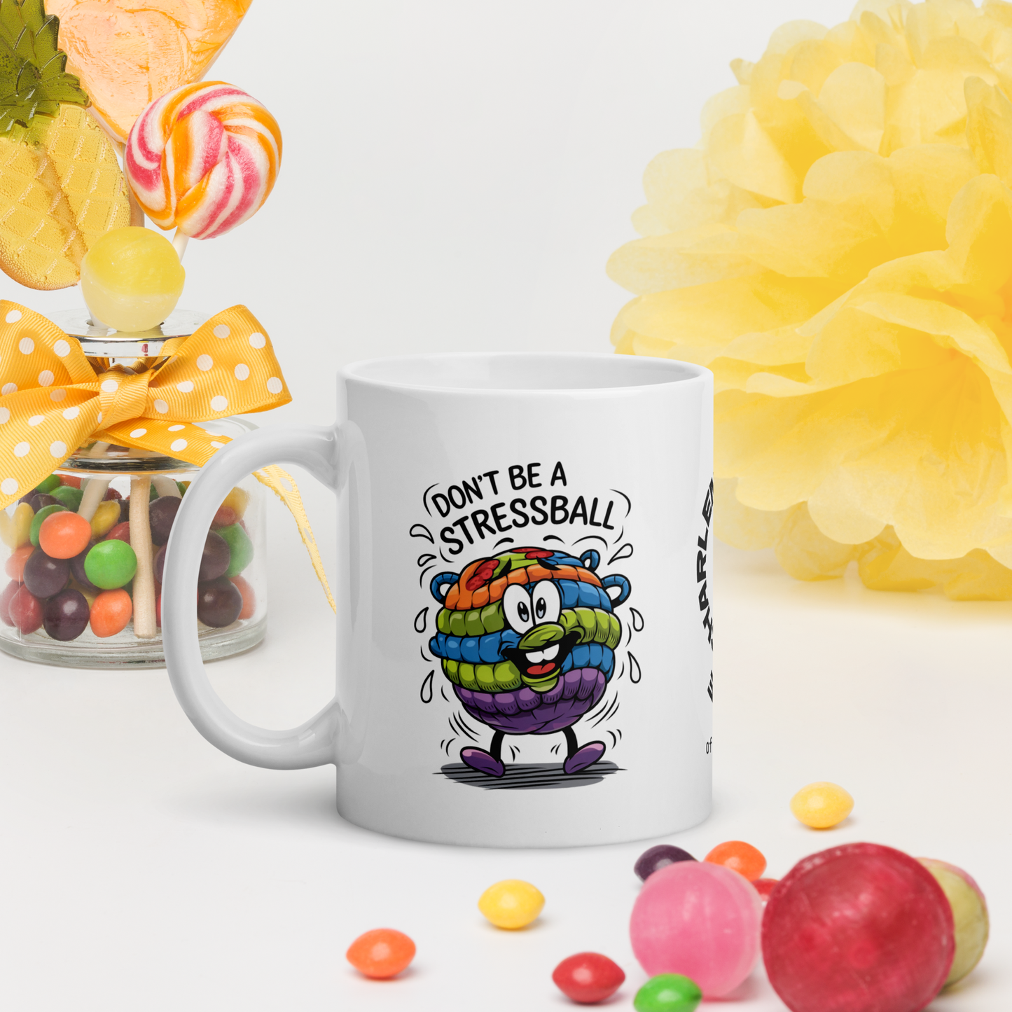 Don’t Be a Stressball funny mug personalized coffee cup with fun saying, perfect gift for friends and coworkers