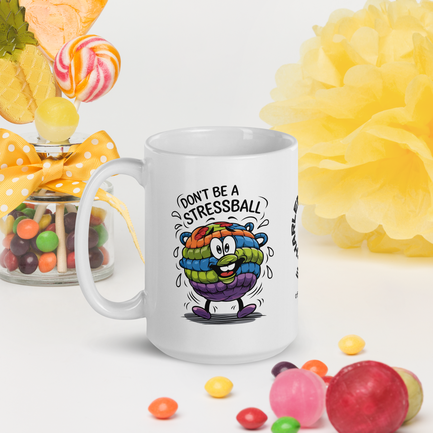 Don’t Be a Stressball funny mug personalized coffee cup with fun saying, perfect gift for friends and coworkers