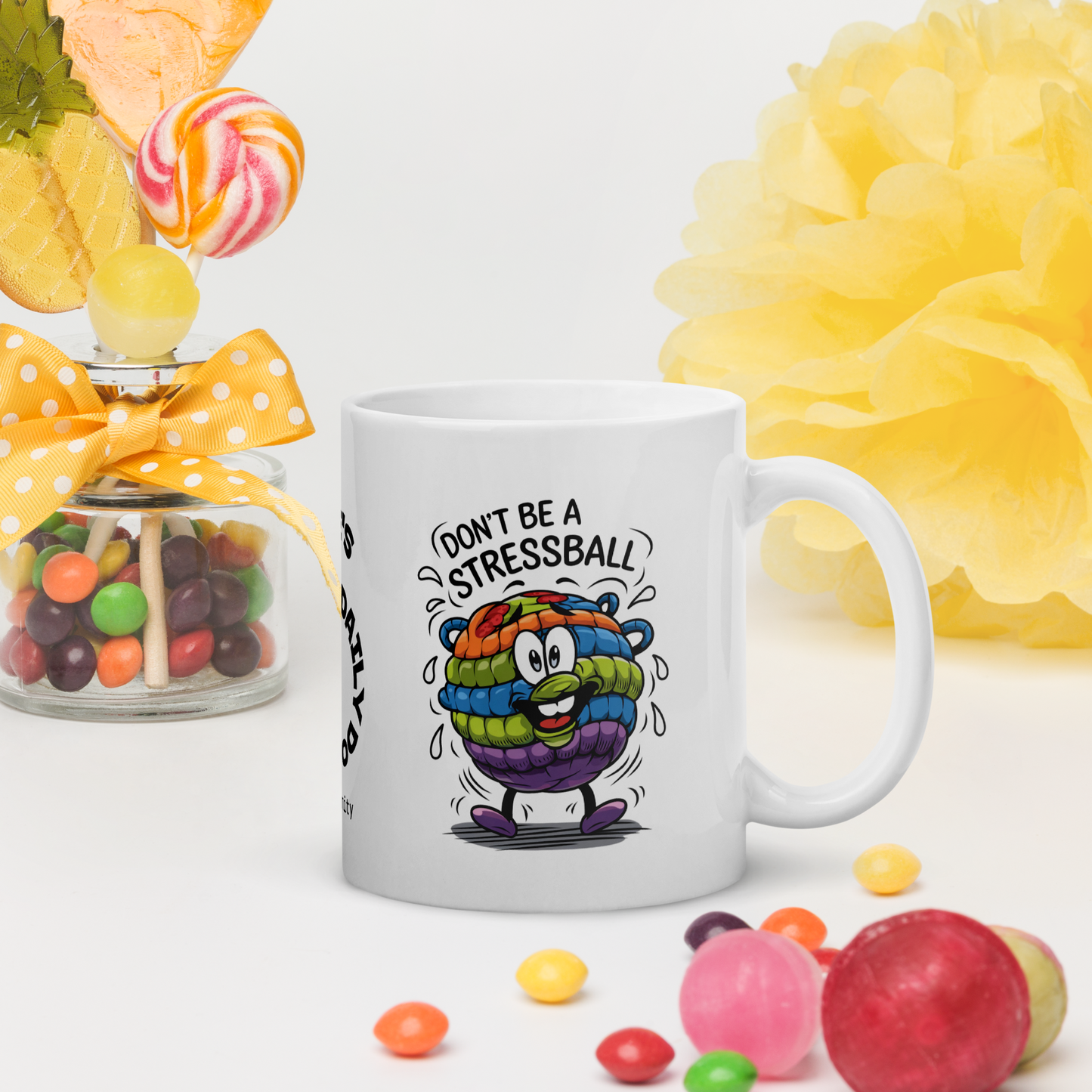 Don’t Be a Stressball funny mug personalized coffee cup with fun saying, perfect gift for friends and coworkers