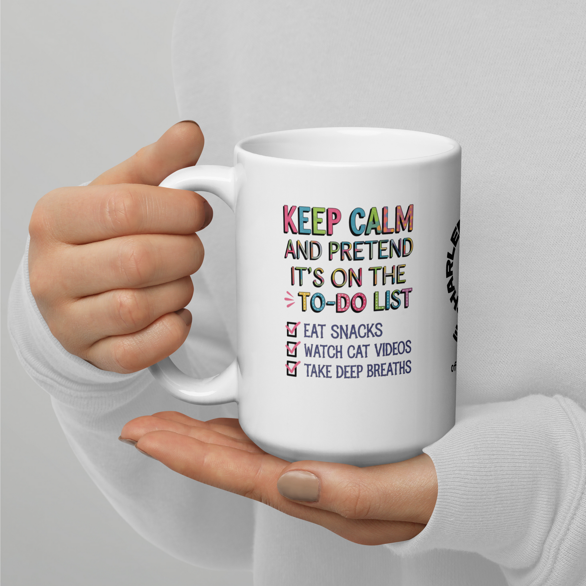 Keep Calm and Pretend It’s on the To-Do List funny mug ceramic coffee cup, playful saying for mornings