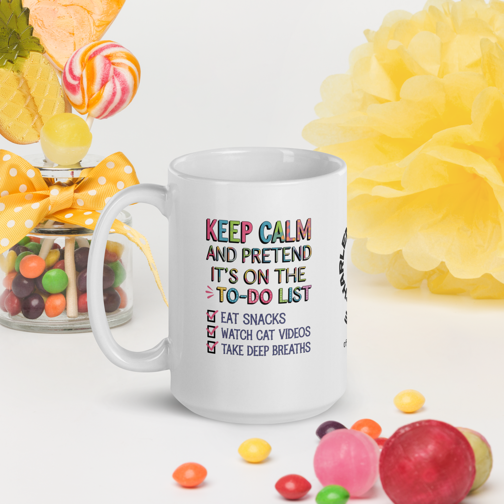 Keep Calm and Pretend It’s on the To-Do List funny mug ceramic coffee cup, playful saying for mornings
